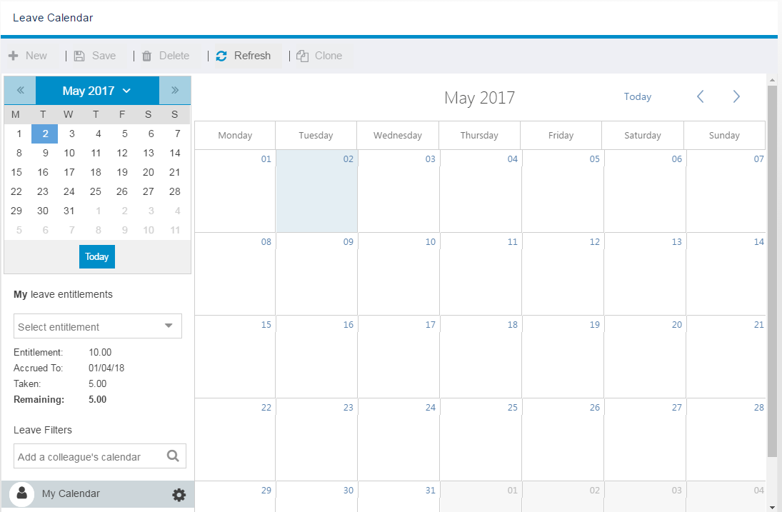 Leave Calendar